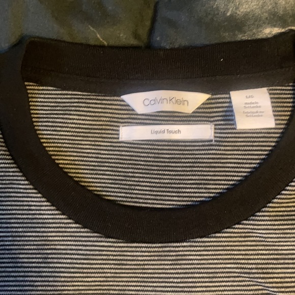 Large Calvin Klein crewneck sweater , spring / light material . Pin striped - Picture 2 of 4